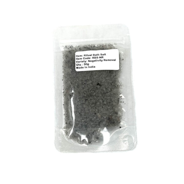 Shreyshti Ritual Bath Salt Negativity Removal, 50g stand able pouch, a combination of salts, fragrances and herbs for space clearing and cleansing, anoint candles and cleansing tools or crystals - Image 2